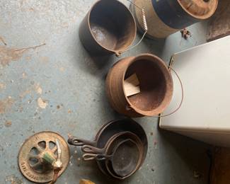 Many cast iron pieces 