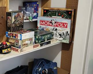 Board games, air mattresses 