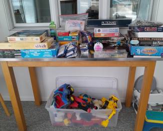 Toys (bar table not for sale)