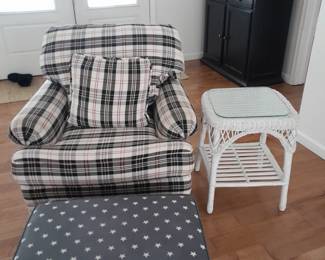 upholstered chairs and ottomans