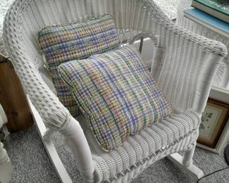 White wicker rocker