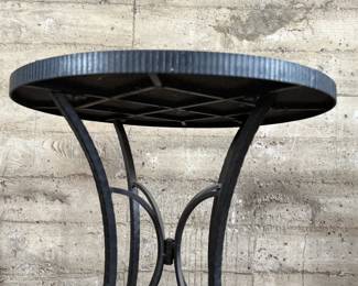 This lot features a Kai Flower mosaic table that measures, 30” H x 28” W x 28” D.

