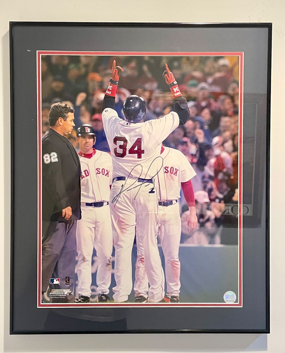 Autographed photo of David Ortiz Big Papi Red Sox player. Authentication by Steiner Sports & MLB Players Official Hologram.