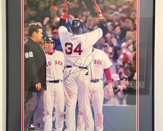 Autographed photo of David Ortiz Big Papi Red Sox player. Authentication by Steiner Sports & MLB Players Official Hologram. 