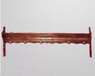 Antique French Potierre late 1800s. Hand carved intricate detailing. Carved Brass hooks with people. I had hanging in my dining room displaying china (see next photo.