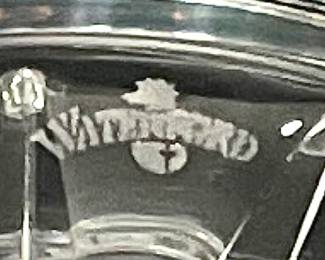 Logo etched on bottom of Waterford Ice bucket.