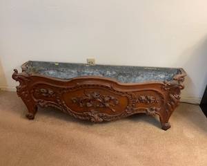 * Pair ofAntique French Jardiniere with metal liners, Carvings of fine Florals & Swags