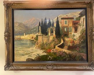 Alois Arnegger (1879-1963)Australian Academy of Fine Arts Vienna Most of his works are Amalfi Coast or Lake Como 48" x 35" Many Auction Records
