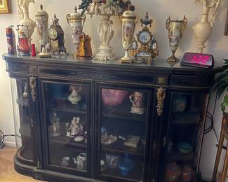 Antique Ebonized Gilt Credenza
