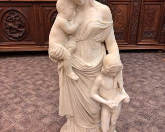 Large Carved Marble Statue by Carlo Santini