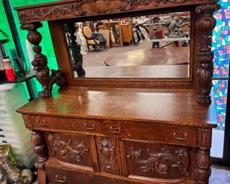 Beautiful Carved Oak Sideboard
