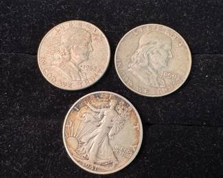 3 Silver Half Dollars