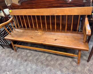 Antique Pine Bench 