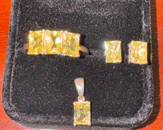 Sterling Ring/Earrings/Pendant Set