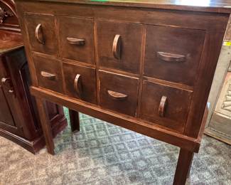 Interesting 8-Drawer Apothecary Style Cabinet