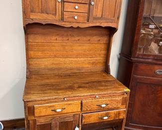 Primitive “possum belly” kitchen hutch 