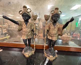 Pair Bronze Blackamoor Statues