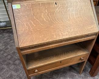 Drop Front Mission Oak Desk
