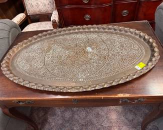 Large Ornate Copper Tray