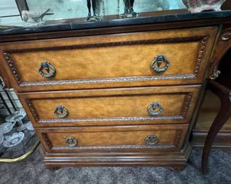 3 Drawer Marble Top Chest