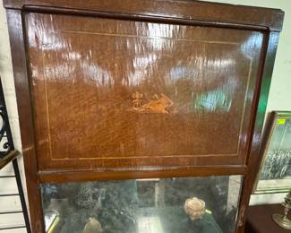 Burled wood inlaid mirror