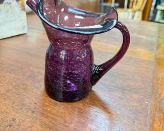 Small Crackle Glass MCM Ewer