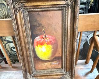 Nice Oil on Canvas of Apple