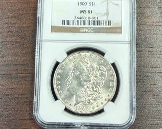 1900 Morgan Silver Dollar - NGC MS61