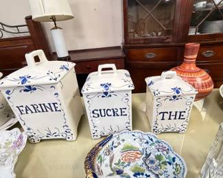 Blue/White Cannister Set