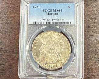 1921 Morgan Silver Dollar - PCGS MS 64