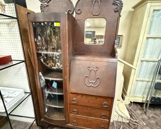 Nice Oak Side by Side Secretary Bookcase
