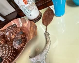 Hand Hammered Ben & Lael Serving Piece w/ Stag Handle