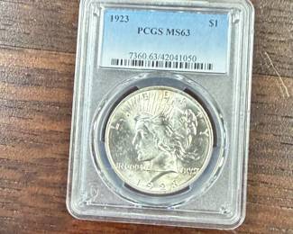 1923 Peace Silver Dollar - PCGS MS63