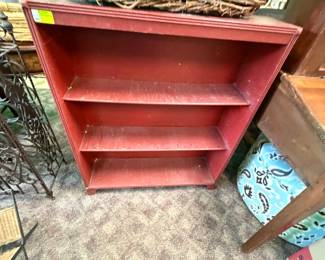 Small Red Wooden Bookcase