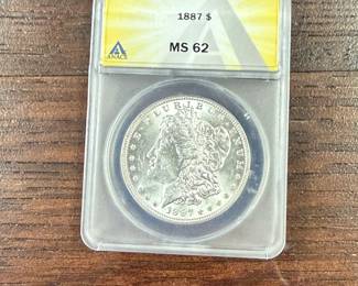 1887 Morgan Silver Dollar - ANACS MS62