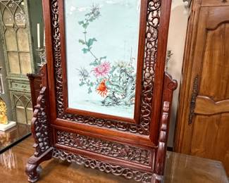 19th c. Chinese Famille Rose Privacy Screen