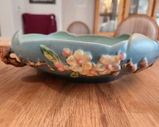 Vintage Circa 1949 Blue Roseville Apple Blossom Bowl! In great shape! 