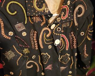 These  next section of photos of 'vests/jackets' are made by our client Carole. Carole's art projects are wonderful! 