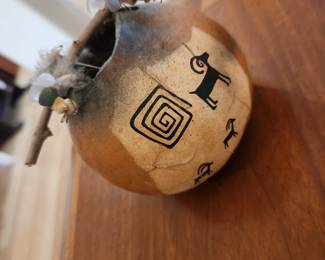 Signed by the Artist a Native American handmade Seed Pot! 