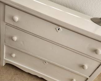 Vintage Shabby Chic White Dresser.