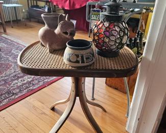 Antique Bent Wood / Cane Side Table