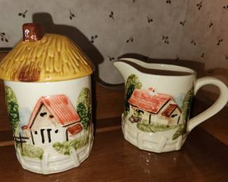 Vintage Japanese cream and sugar set