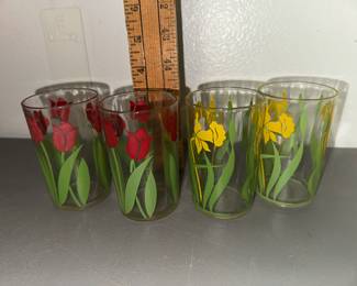 4 Floral Juice Glasses $8.00