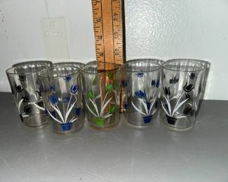 5 Tulip Juice Glasses $10.00