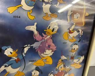 Disney Donald Duck Framed Poster, the frame is chipped $10.00