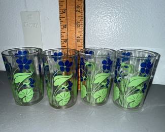 4 Violets Juice Glasses $8.00