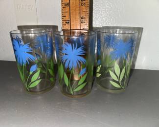 3 Cornflower Juice Glasses $6.00