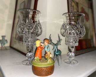 Music box and crystal candle votives