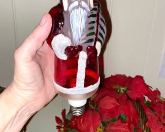 Vintage glass santa cover light