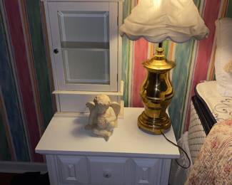 White nightstand and cabinet 
